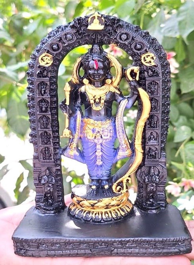 A & S VENTURES Polyresin Ram Lalla Idol Statue,Ram Lalla Murti Ram Mandir ayodhya,Gift Item,Pooja Room,Home and Office Decor Item.Size-7 inch (Black Colour) - Image 4